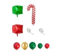 Ujjdwiurgh Ballon de NoëL Arc Vert Or BoîTe Rouge Bonbons Ballons Guirlande CôNe Explosion ÉToile Feuille Ballons DéCoration de NoëL