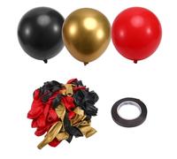 Ujjdwiurgh Ballons Rouges Noirs et Dorés, 67 Pièces Ballons Rouges et Noirs de 12 Pouces pour Anniversaire, Retraite, Remise des Diplômes