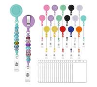 Ujjdwiurgh Bande Bobine Badge Perlée Kit Bobine Badge Rétractable à Faire Soi-Même Porte-Carte D'Identité D'Infirmière pour Enseignant Fournitures Bureau à Faire Soi-Même Perlée