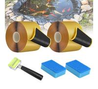 Ujjdwiurgh Bande D'Étanchéité Autoadhésive pour Coutures Étanches Imperméables et 2 Morceaux D'Éponge et de Rouleau pour Réparation de Liner de Bassin et de Toit