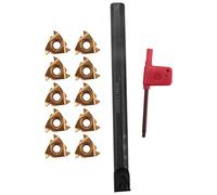 Ujjdwiurgh Barre D'AléSage de Filetage de Tour de 1/2 Pouce avec Inserts de Tournage en Carbure de Filetage Interne 16IR AG60 et Clé T15