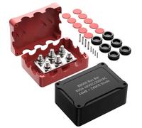 Ujjdwiurgh Barre Omnibus Marine 500 A 48 V Bloc de Distribution Automobile Courant Élevé 6 Goujons avec Couvercle Rouge Noir Boîte de Jonction Automatique pour Yacht Facile à Utiliser