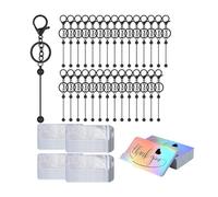 Ujjdwiurgh Barres de porte-clés perlées en vrac pour perles - Porte-clés vierge en métal pour porte-clés à perles