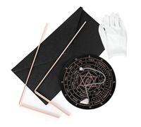 Ujjdwiurgh Barres de Sourcier en Cuivre Pur 2 Pièces, de Radiesthésie avec Pendule & Natte de Divination pour L'Eau (Accompagnées de Sac &)