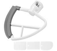 Ujjdwiurgh Batteur à bord flexible, accessoire de mixage à tête inclinable de 4,5 à 5 litres, accessoire de mélange pour mixeurs sur socle avec 3 grattoirs