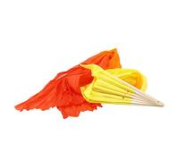 Ujjdwiurgh Belle Soie Trois Couleurs Gradient Flamme Danse du Ventilateur à la Main Pliant Bambou Fan DéCoration Ventilateur pour Dames Womens Maison Artisanat