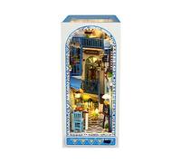 Ujjdwiurgh Bibliothèque Décoration de Maison de Poupée Kit de Coin de Livre Bricolage Ensemble de Construction de Maquettes Ocean Town Kit D'Artisanat pour Adultes 1 Ensemble