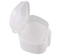 Ujjdwiurgh Blanc Cas de Dentier, Coupe de ProthèSe avec Passoire, BoîTe de Bain de ProthèSe Fausses Dents BoîTe de Rangement avec Basket Net Porte-Conteneurs pour