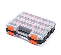 Ujjdwiurgh Boîte à accessoires portable double face à 34 compartiments avec polymère à impact et séparateurs amovibles en plastique