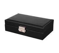 Ujjdwiurgh Boîte à bijoux pour femmes et filles, boîte de rangement en cuir synthétique avec serrure pour bagues, boucles d'oreilles, colliers, bracelets B