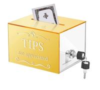 Ujjdwiurgh Boîte à dons en acrylique - Boîte à suggestions - Boîte à suggestions - Boîte à trésorerie