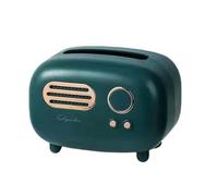 Ujjdwiurgh Boîte à mouchoirs rétro en forme de radio pour cuisine, salle de bain, tables de nuit, bureaux et tables, vert