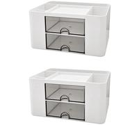 Ujjdwiurgh Boîte de rangement de bureau avec 2 pompages - Convient pour fournitures de bureau, école, famille