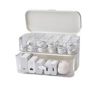 Ujjdwiurgh Boîte de rangement de câbles de bureau sans cordon - Compact transparent avec couvercle pour chargeur - Solution de rangement pour un usage domestique A