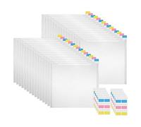 Ujjdwiurgh Boîte de Rangement de Papier de 30 Pièces, Boîte de Rangement pour Scrapbooking avec Étiquettes D'Index Adhésives, Stockage de Papier pour Fichiers en Papier Vinyle et Photos