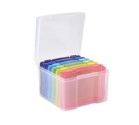 Ujjdwiurgh Boîte de rangement en plastique transparent pour photos de 12,7 x 17,8 cm avec boucle