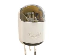 Ujjdwiurgh Boîte de Rangement Murale pour Couverts de Cuisine avec Couvercle - Organisateur Anti-Poussière pour Cuillères et avec Égouttoirs