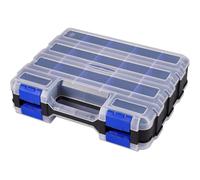 Ujjdwiurgh Boîte de rangement pour outils double face avec séparateurs amovibles en plastique pour vis, écrous, clous, boulons