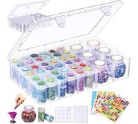 Ujjdwiurgh Boîte de Rangement pour Peinture Diamant avec 42 Grilles de Rangement pour Perles pour Bricolage, Artisanat, Perles