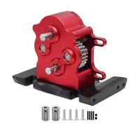 Ujjdwiurgh Boîte de Vitesses à Double Transmission en Aluminium pour Voiture à 1/10 RC LCG SCX10 Pièces de Mise à Niveau Rouge