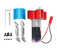 Ujjdwiurgh BoîTe de Vitesses de Transmission en MéTal 370 Moteur avec Accessoires de Mise À Niveau D'Arbre D'EntraîNement pour C14 C24 B24 B36 MN D90 MN99S Voiture RC, Rouge