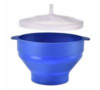 Ujjdwiurgh Bol à popcorn pliable rond portable avec couvercle pour usage domestique Bleu