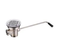 Ujjdwiurgh Bonde D'Évier Commerciale de 3-1/2 Poucesuces avec Poignée à Levier Tournante, Vanne de Vidange avec Entrée de Trop-Plein pour Évier à 2/3 Compartiments