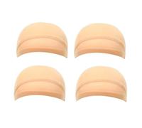 Ujjdwiurgh Bonnet de Perruque HD Bonnet de Bas Bonnet de Perruque Transparent Bonnet en Nylon Fin Couvre-Tête Pratique Multifonctionnel Facile à Installer Facile à Utiliser, Couleur de Peau 4 Pièces