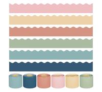 Ujjdwiurgh Borders Festonnés Autocollants 240ft Boho Bulletin Borders Colorful Classroom Border Trim 6 Rolls