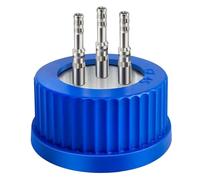 Ujjdwiurgh Bouchon de Sécurité GL45 pour Laboratoire, en Acier Inoxydable 304, Autoclavable, 1 Port, Taille Moyenne, 3 Ports