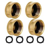 Ujjdwiurgh Bouchon de Tuyau D'Arrosage en Laiton de 3/4 Po avec Rondelles, Lot de 4