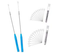 Ujjdwiurgh Boucle D'Inoculation en Métal, Tige D'Échantillonnage Mycologique avec 2 Poignées et 90 Anneaux D'Inoculation Réutilisables en