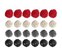 Ujjdwiurgh Boules en rotin de 5,1 cm pour décoration d'intérieur, décoration de table de mariage (noir, gris, rouge, blanc)