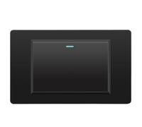 Ujjdwiurgh Bouton Mécanique en Verre Trempé Interrupteur de Mur Électrique 1 Gang 2 Voies 118 Mmx72 mm D'Interrupteur D'Éclairage en Panneau Noir 1gang 2way