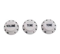Ujjdwiurgh Boutons de contrôle pour guitare style guitare Blanc/noir 1 volume et 2 tons