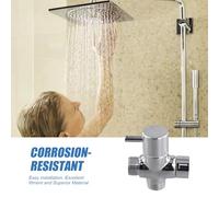 Ujjdwiurgh Bras de Douche en Laiton avec Inverseur, Séparateur D'Eau à 3 Voies, Adaptateur en T de Douche de 20 mm pour Pomme de Douche à Main