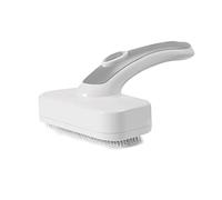 Ujjdwiurgh Brosse auto-nettoyante pour animal domestique pour la perte de poils et le toilettage des chiens à poils longs et courts, brosse rétractable, gris
