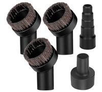 Ujjdwiurgh Brosse d'aspirateur ronde en poils de cheval doux de 3,8 cm avec adaptateur de tuyau de 6,3 cm à 3,8 cm