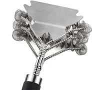 Ujjdwiurgh Brosse de barbecue et grattoir sans poils - Brosse de barbecue sûre pour barbecue - Nettoyeur de grille en acier inoxydable - Pièces de rechange sûres pour barbecue