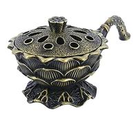 Ujjdwiurgh Brûleur d'encens en résine avec poignée, support en forme de lotus pour décoration d'intérieur