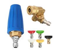 Ujjdwiurgh Buse de pulvérisation rotative turbo - Buse de pulvérisation sectorielle - Lavage à haute pression - Accessoires de nettoyage - Coupleur pivotant de 6,35 mm - Connexion rapide