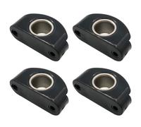 Ujjdwiurgh Câblage de Bateau en Nylon Noir Bullseyes 12 mm 1/2 Pouce Insert en Acier Inoxydable, Roue de Poulie pour Bateaux, 4 Pièces