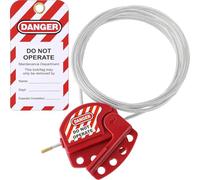 Ujjdwiurgh Câble Antivol avec Étiquette de Verrouillage Câble Antivol Réglable en Acier Recouvert de Vinyle pour L'Entretien et la Réparation des Équipements