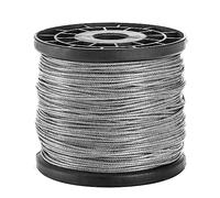 Ujjdwiurgh Câble de Câble Métallique de 1/16 Pouces X 500 Pieds, Câble Tressé pour Corde à Linge D'Extérieur pour Treillis