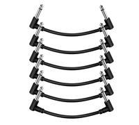 Ujjdwiurgh Câble de Raccordement pour Guitare Câbles pour Pédales D'Effet Guitare, Noir, Paquet de 6, 15 Cm, et Facile à Utiliser
