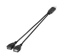 Ujjdwiurgh Câble SéParateur USB, USB 2.0 Une Mâle vers Double USB Jack Y Câble SéParateur Chargeur