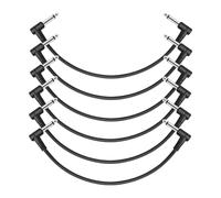 Ujjdwiurgh Câbles de Raccordement pour Guitare Câbles pour Pédales D'Effet Guitare, Noir, Paquet de 6, 30 Cm, Durables et Faciles à Utiliser