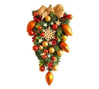 Ujjdwiurgh Cadeau de Noël pour la Décoration Extérieure, Larme Décorative de Noël Artificielle Couronne de Larme Artificielle de Noël B et Facile à Installer