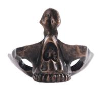 Ujjdwiurgh Cadre de lunettes en forme de tête de mort, support de lunettes de soleil, support de clés, sculpture en résine