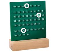 Ujjdwiurgh Calendrier de Bureau en Bois Calendrier Perpétuel Rétro Maison Cadeaux Uniques, Affichage Du Mois et de la Date, Décorations de Bureau pour Bureau Facile à Utiliser 13,5 X 18 cm Vert